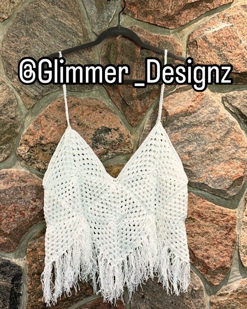 Snowflake Fringe Crochet Crop Top