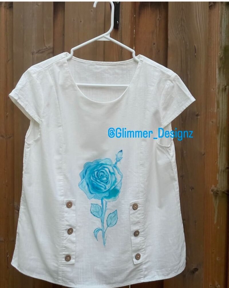 Blue Rose Radiance Linen Top