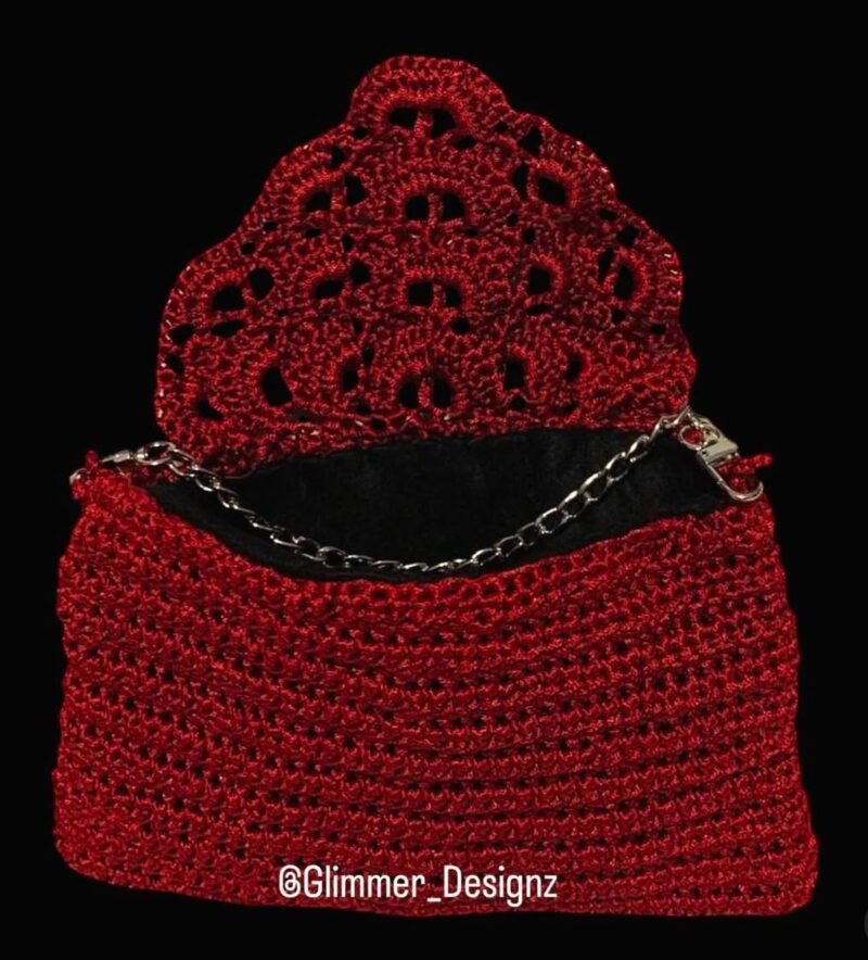 Handmade Clutch Purse with Chain Handle - Image 2