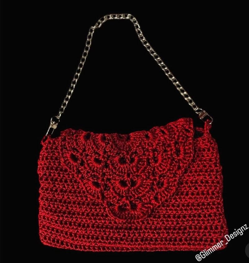 Handmade Clutch Purse with Chain Handle
