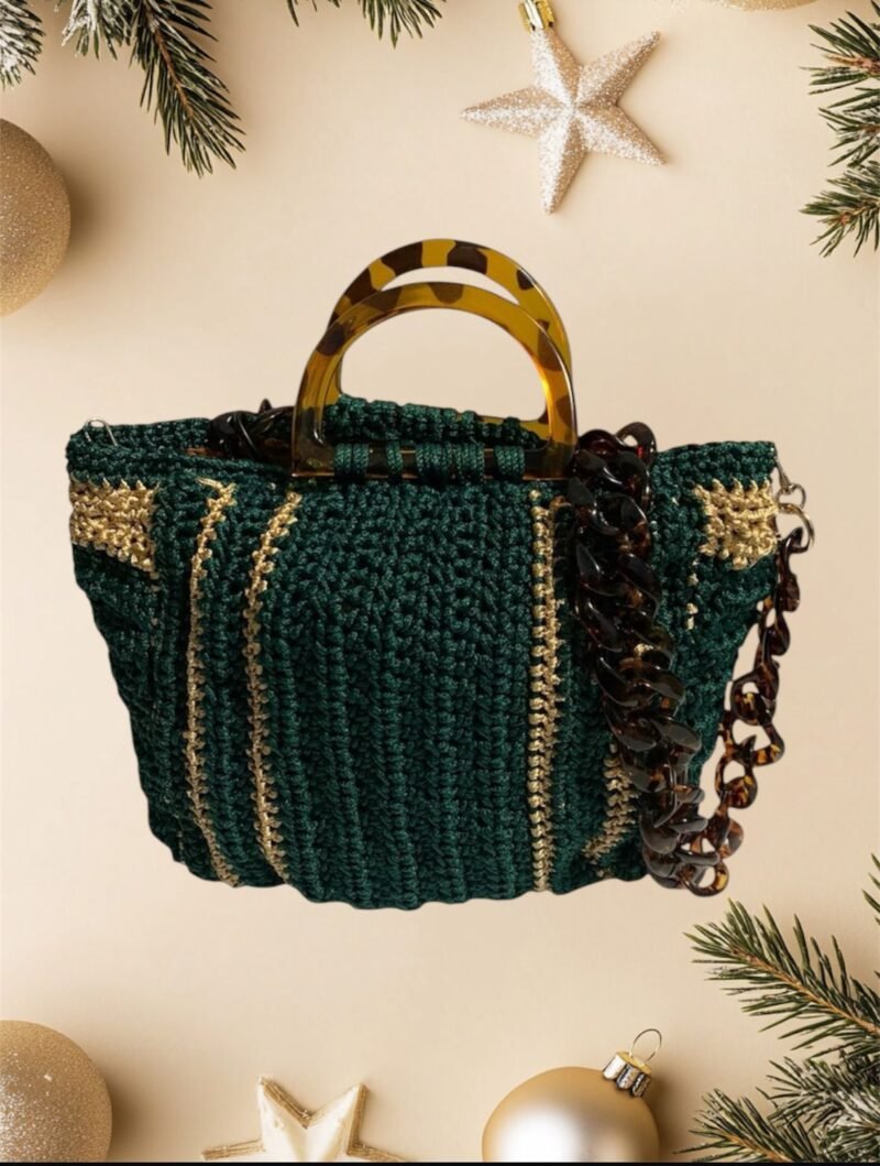 Handmade Crochet Green Luxury Purse