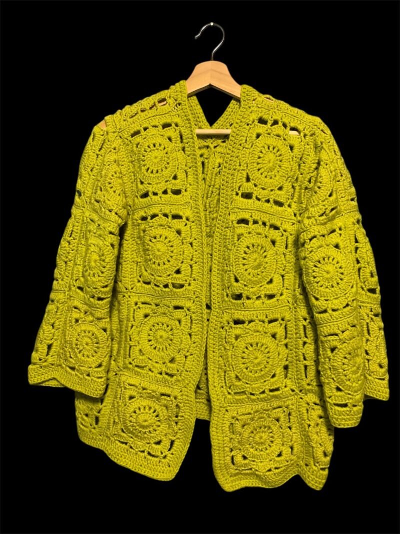Golden Sunburst Crochet Cardigan
