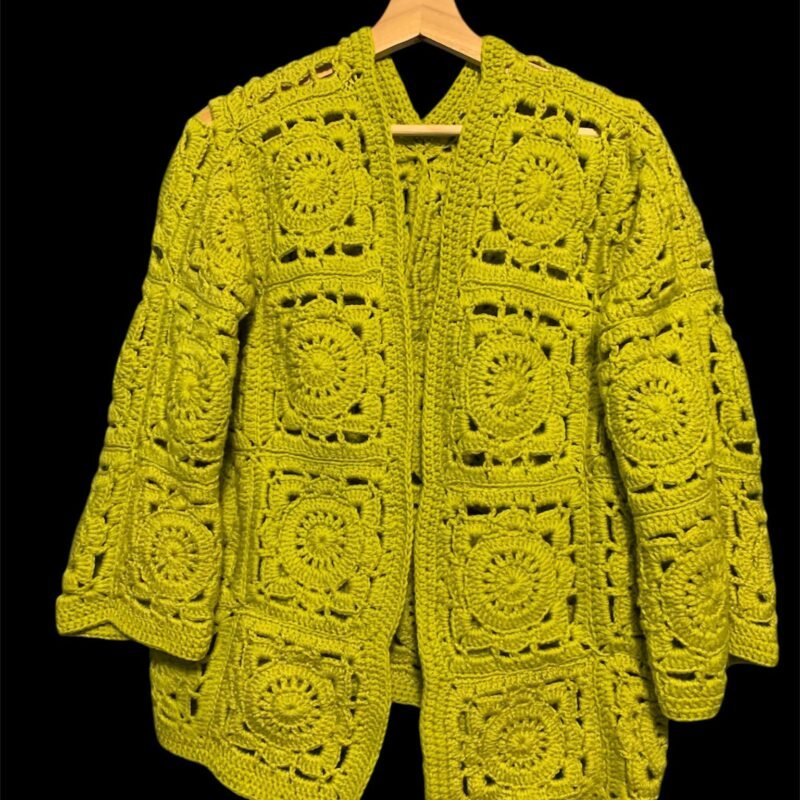 Golden Sunburst Crochet Cardigan