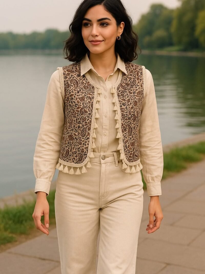 Floral with Tassels - Handmade Vest - Image 3