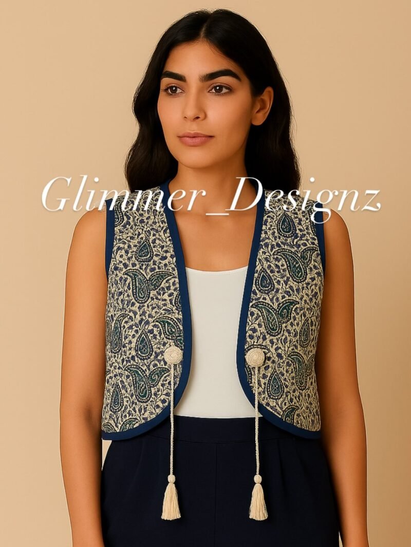 Persian Paisley Motifs - Handmade Vest - Image 3