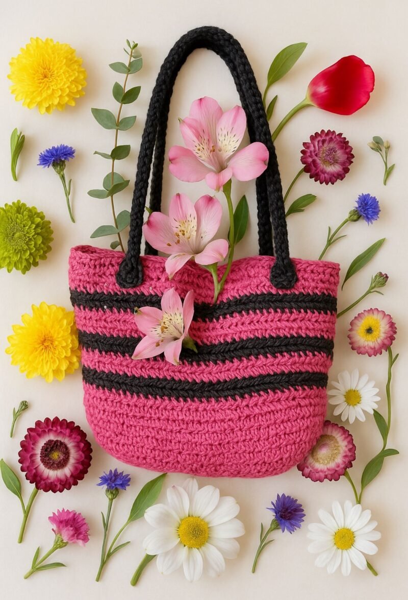 Rosava Stripe - Handcrafted Crochet Beach Tote - Image 3