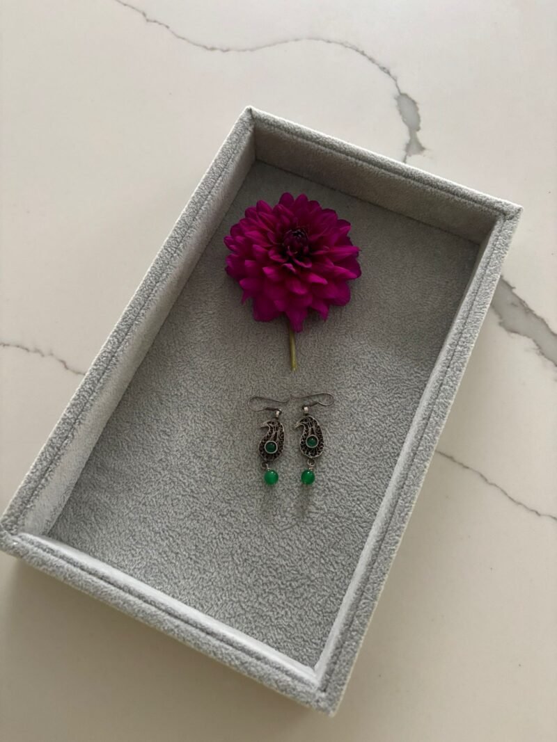 Paisley Green Drop Earrings - Image 2