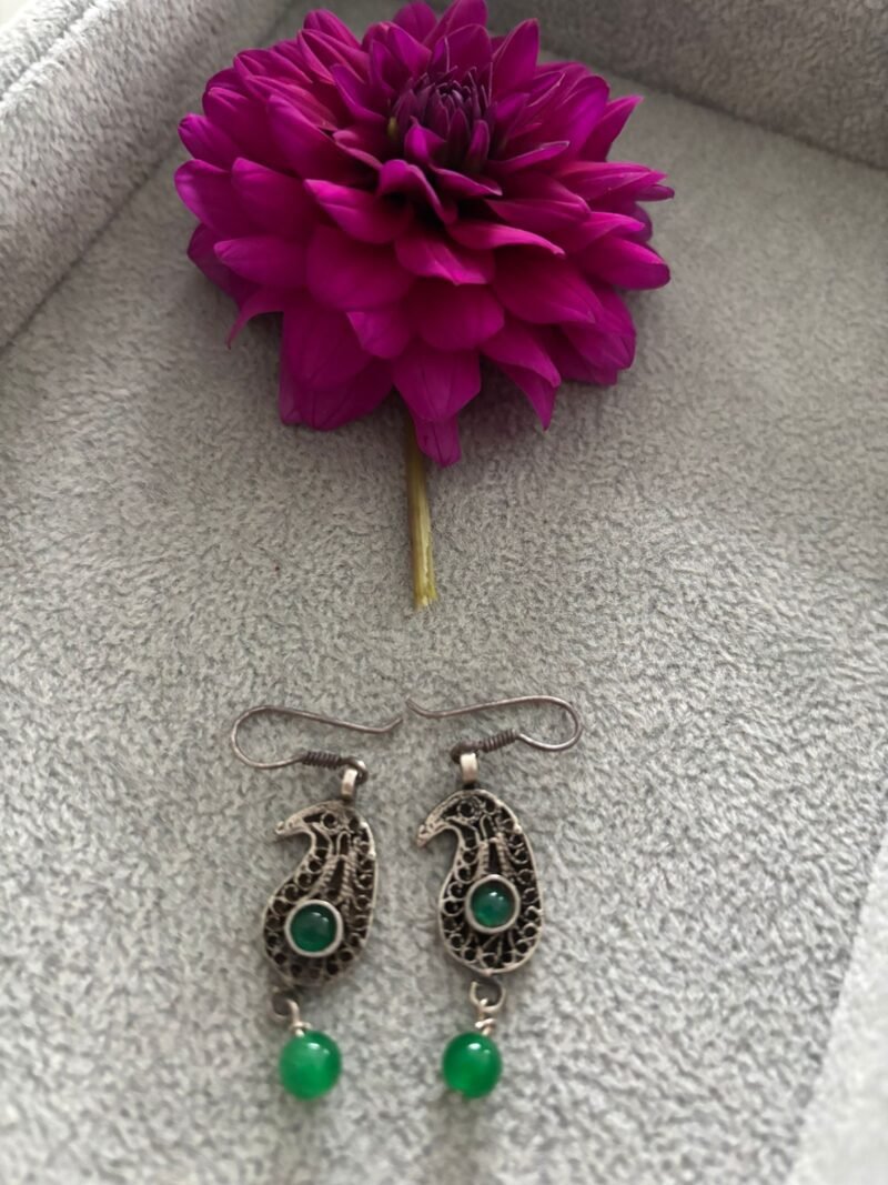 Paisley Green Drop Earrings
