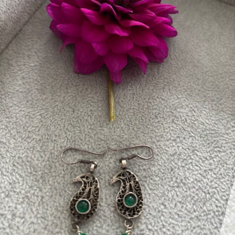 Paisley Green Drop Earrings