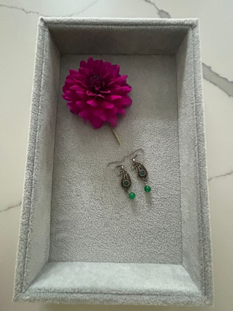 Paisley Green Drop Earrings - Image 3