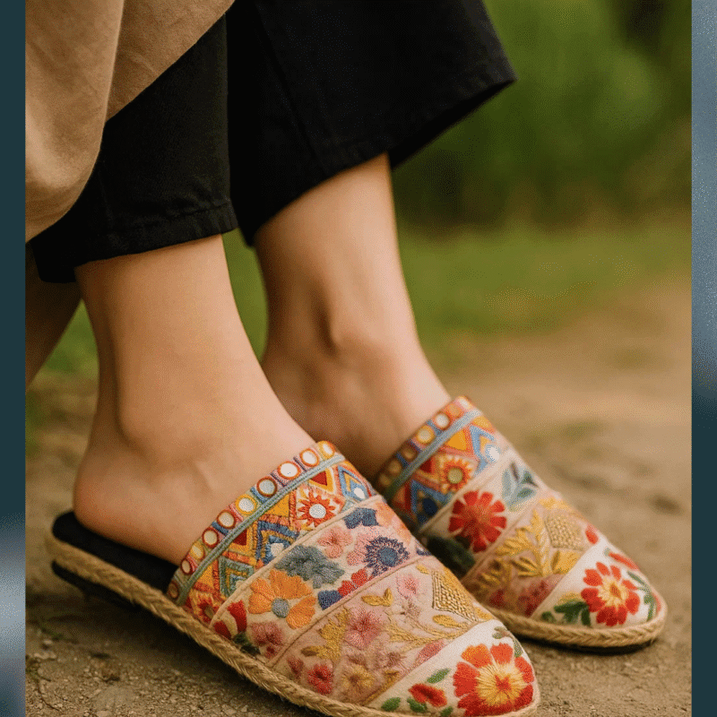 Crimson Bloom Embellished Wrap Sandals