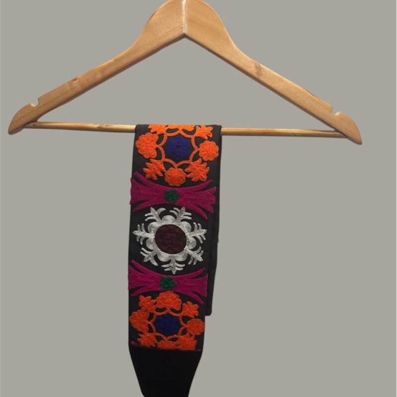 Midnight Bokhara Embroidery Waist Belt