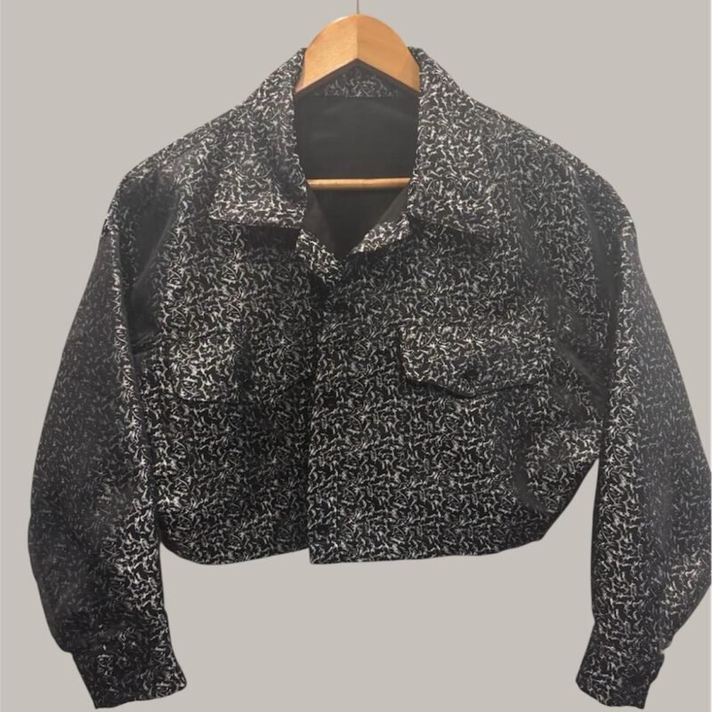 Shadow Vine Cropped Jacket Top