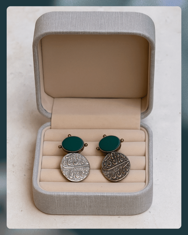 Verdant Heritage Calligraphy Earrings