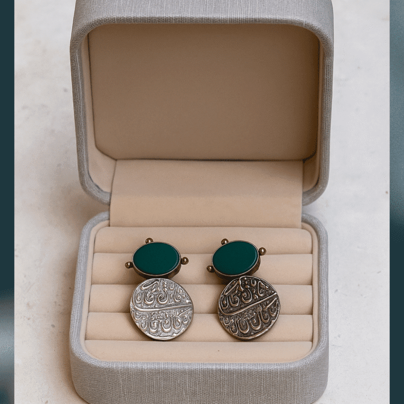 Verdant Heritage Calligraphy Earrings