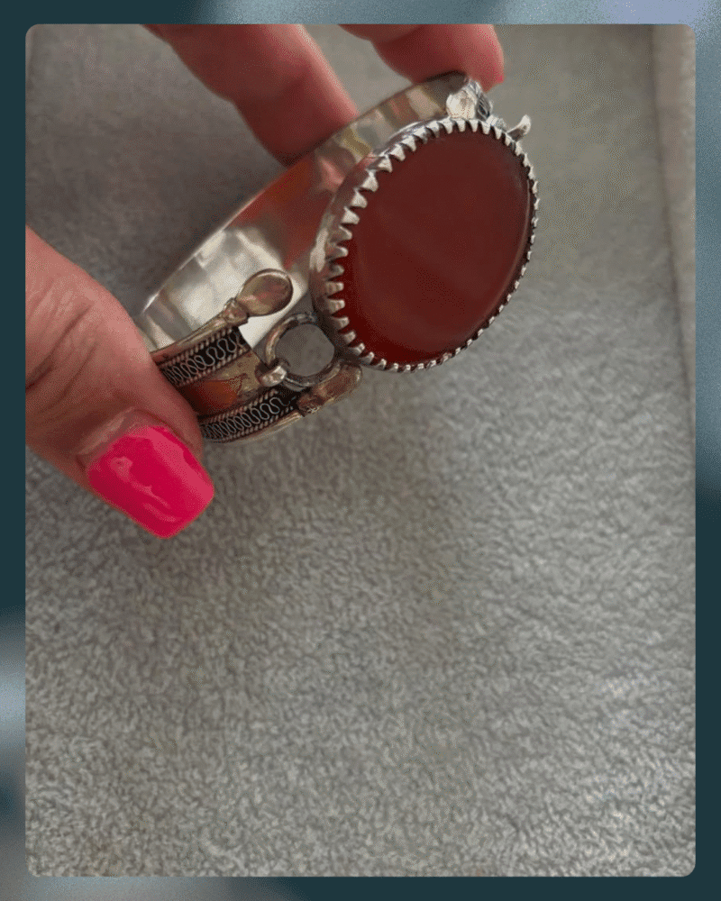 Ember Stone Carnelian Filigree Bangle