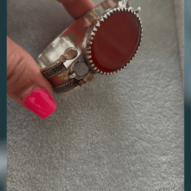 Ember Stone Carnelian Filigree Bangle