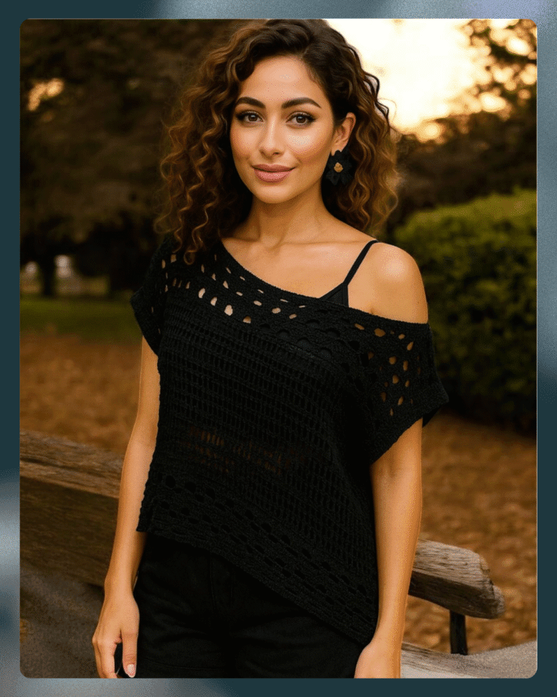 Midnight Weave Handmade Crochet Top