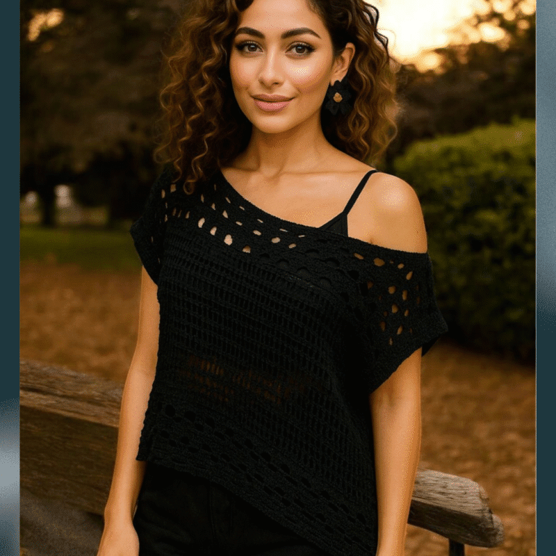 Midnight Weave Handmade Crochet Top