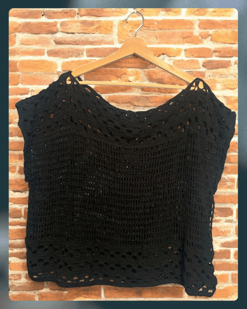 Midnight Weave Handmade Crochet Top - Image 2